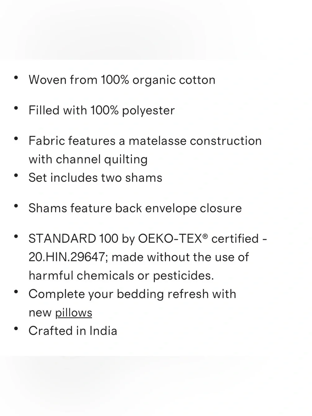 Quince Organic Cotton Channel Stitch Shams in Sand Standard/Queen 30
